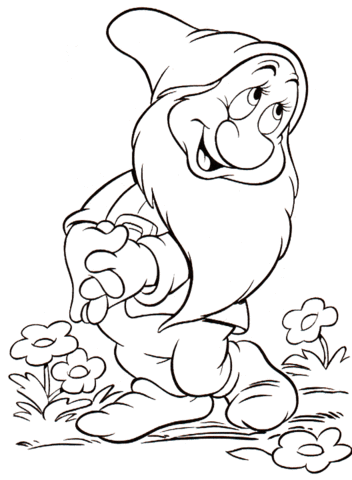 Bashful Dwarf Coloring Page